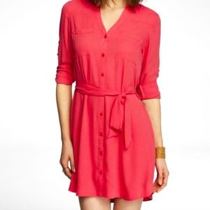 Express Portofino Shirt Dress Medium Pink/Coral